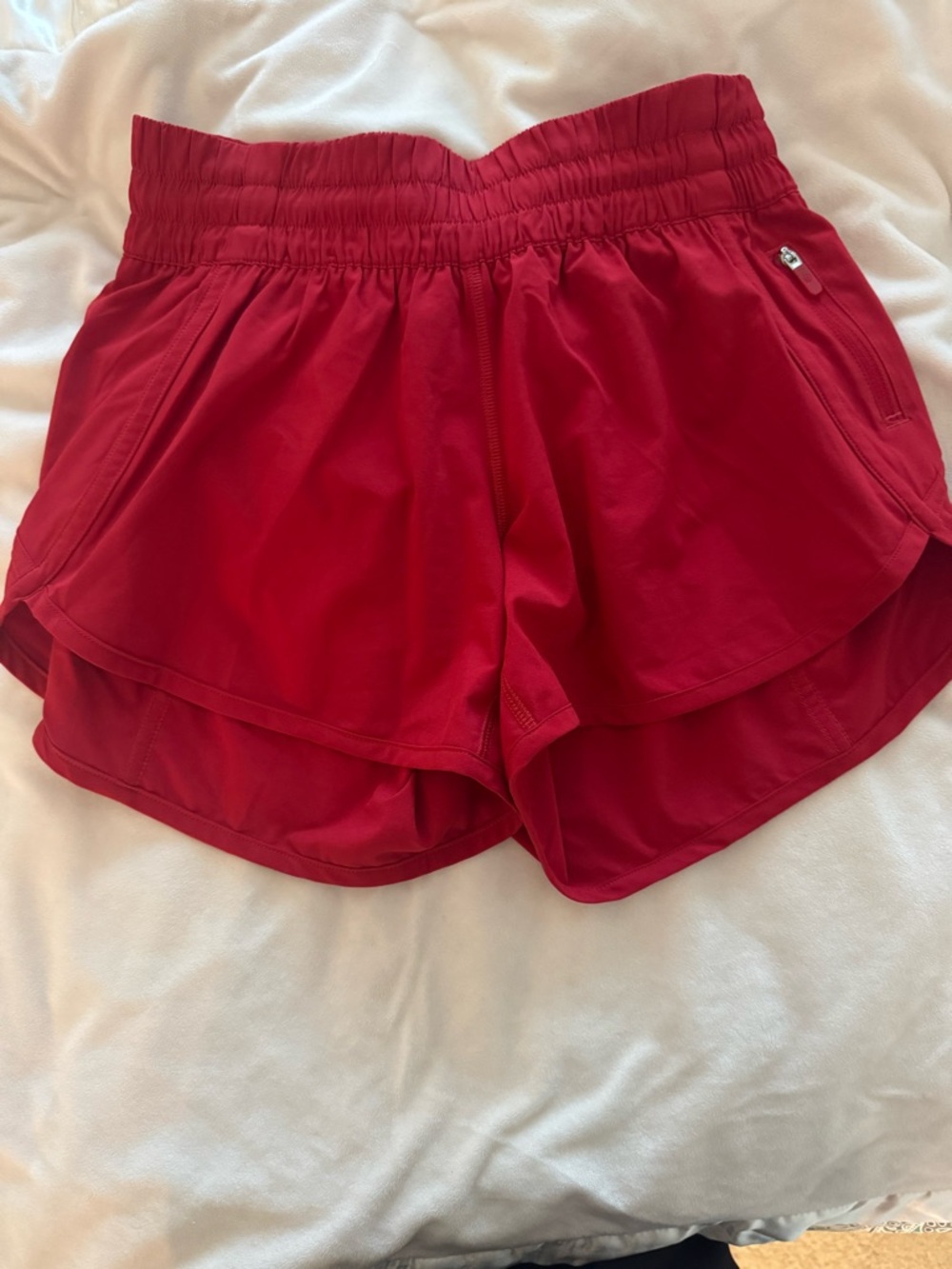 Lululemon Women's Red Performance Layered Running Shorts